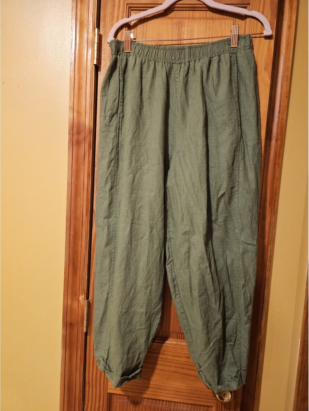Max Studio London Green Olive Stretcht Cargo Pants Womens Size XL